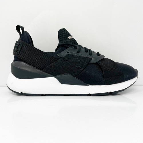 puma muse satin black trainers