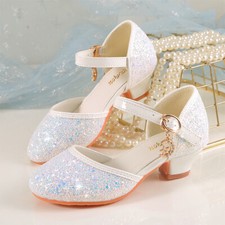 Girl Kids Mary Jane Sparkly Sandal Party Wedding Dress Princess Single Shoes