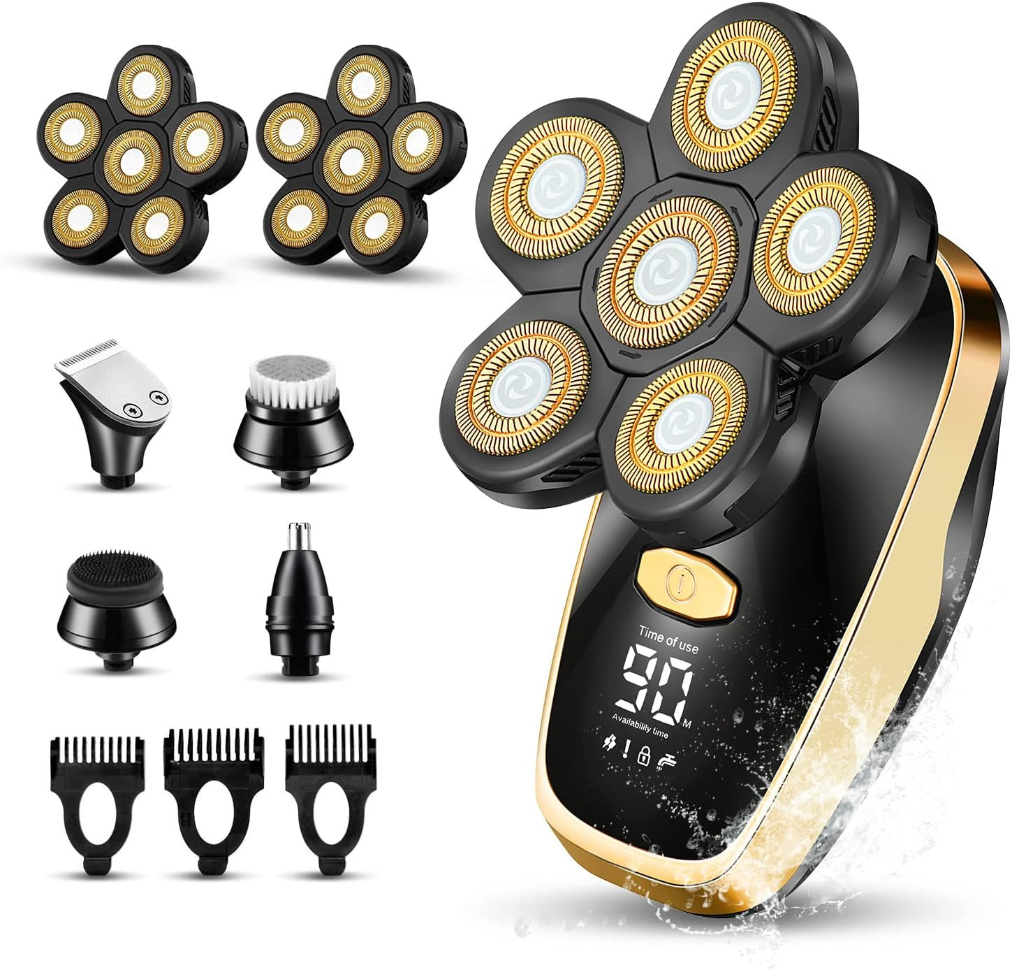Head Shavers , Rotary Cordless Shaver ,Multifunctional Electric Razors for Bald
