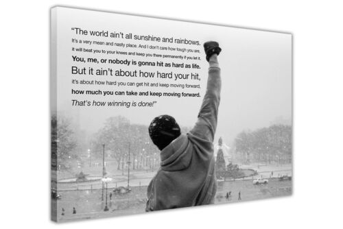 ROCKY BALBOA QUOTE LARGE CANVAS WALL ART PRINTS / PICTURE / PRINT BOXING MOVIE  - Picture 1 of 3