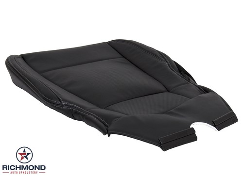 2017-2018 Ford F250 F350 Lariat-Driver Side Bottom PERF Leather Seat Cover Black - Picture 5 of 12