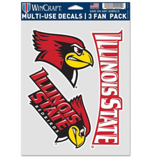 Illinois State Redbirds Multi Use Decal Sticker Sheet-3 Fan Pack Free Shipping