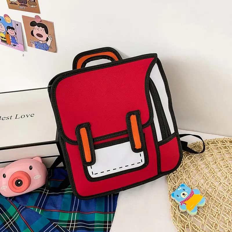 Personalized 2D Backpack | Anime Comic Emoji Backpack | Backpack for Elementary