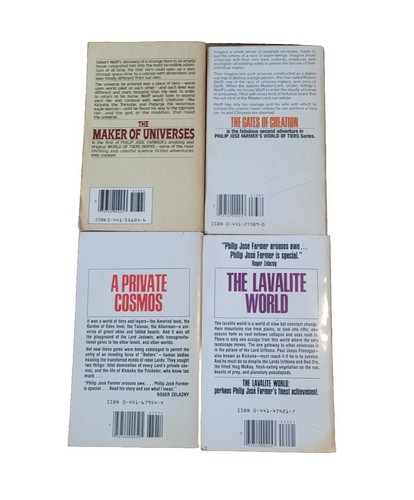 World Of Tiers By Philip Jose Farmer 4 Book Lot 1-3 & 5 Vintage SciFi 1960 1970s - Foto 2 di 2