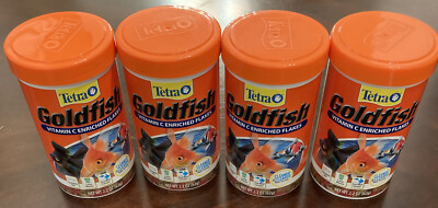 Tetra Goldfish Fish Food VITAMIN C FLAKES 62g Complete Diet CLEANER WATER 4 Pack