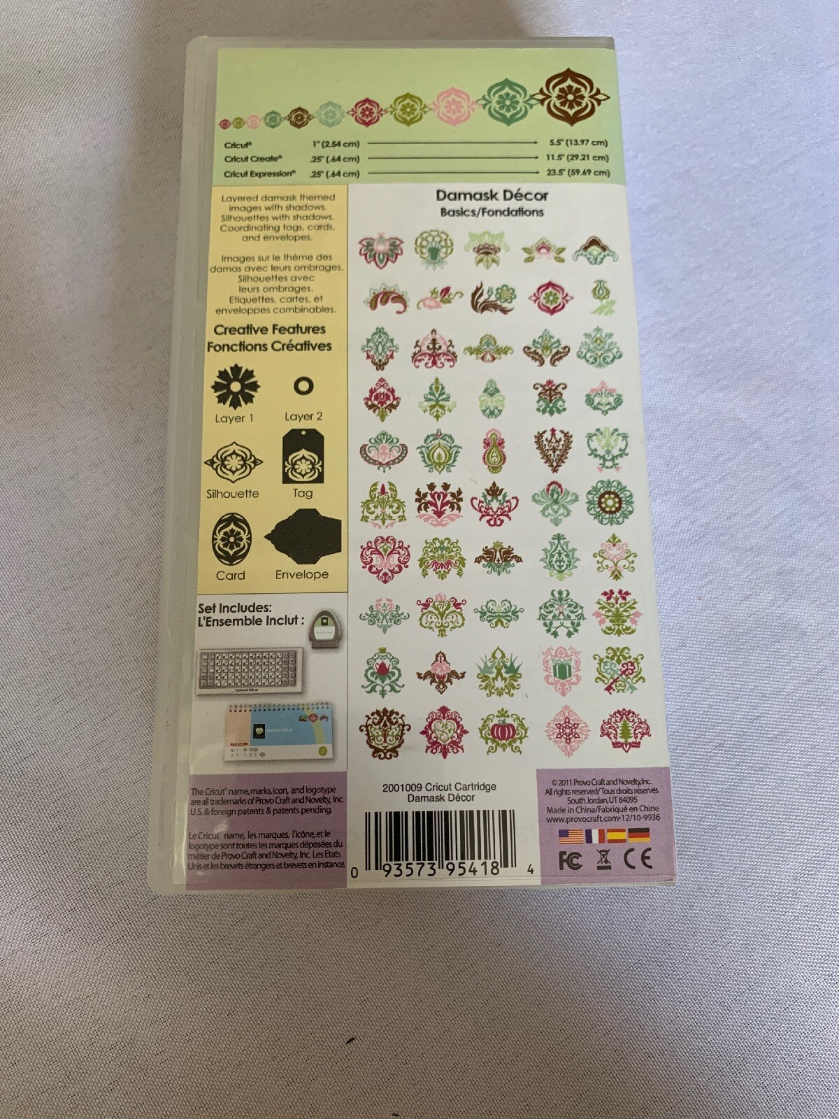 Cricut 2001009 Damask Decor Shapes Cartridge Book & Overlay eBay