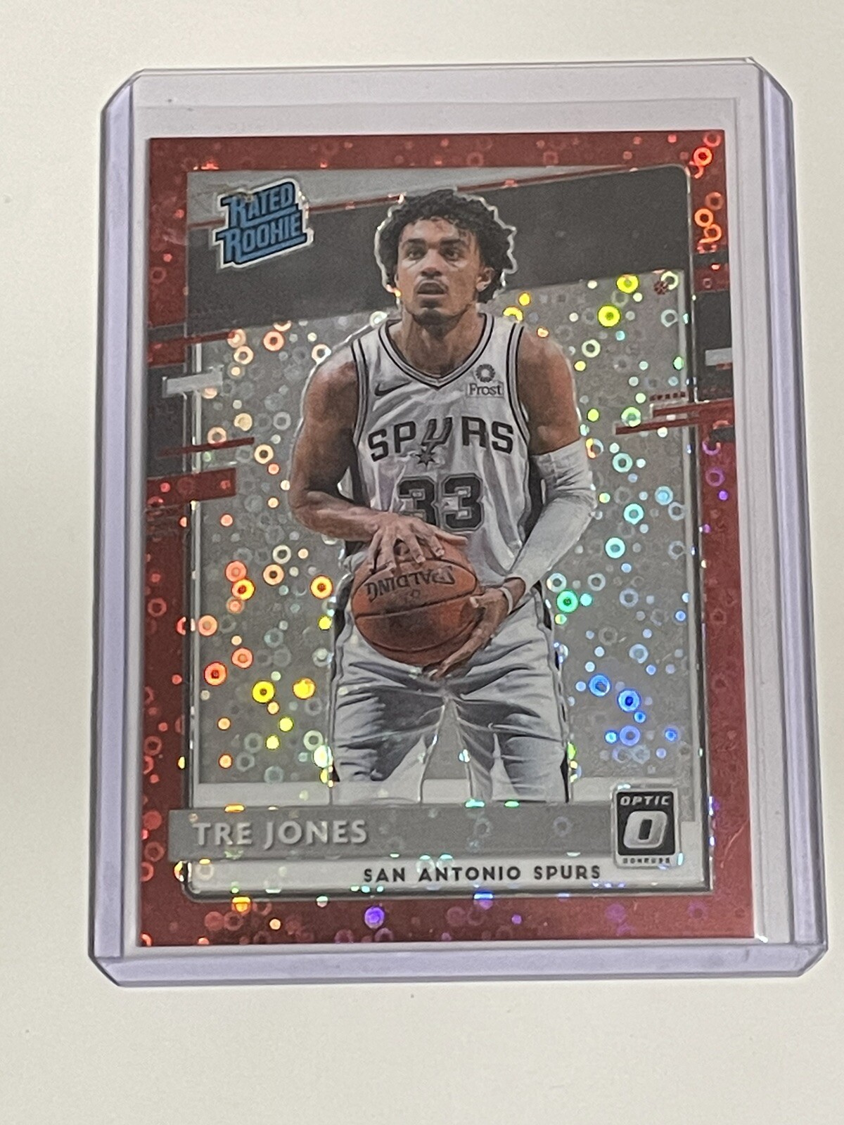 2020-21 Panini Donruss Optic Tre Jones Rated Rookie Red Disco Prizm 22/85!