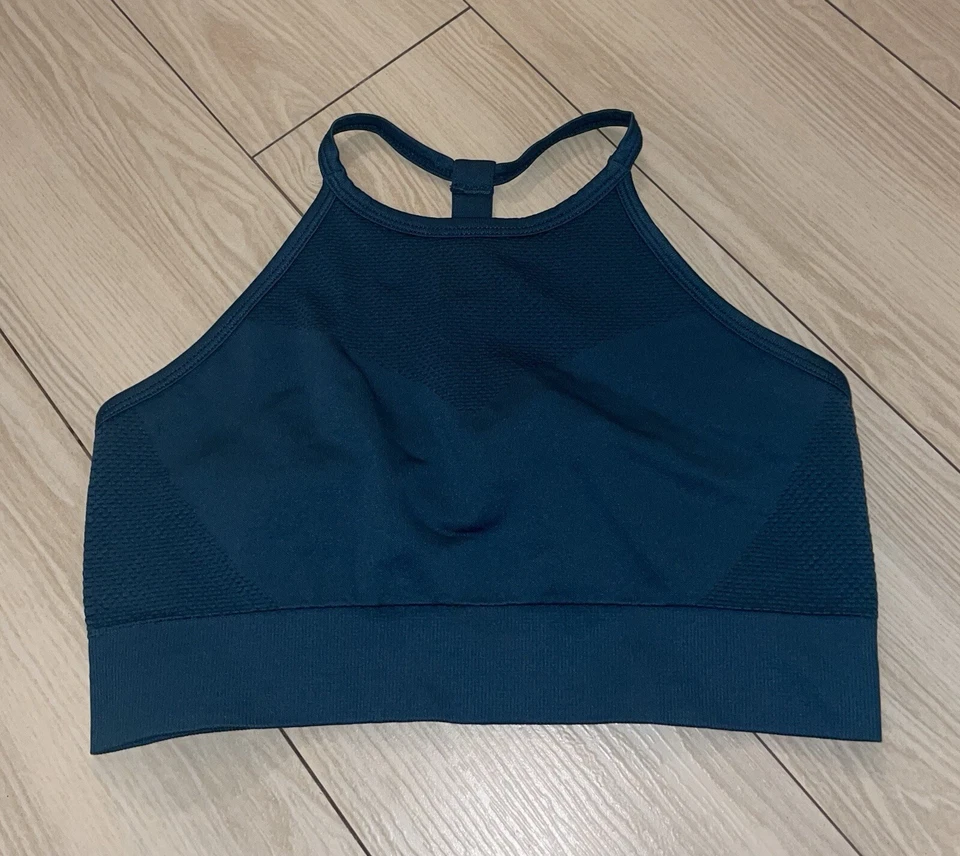 Sujetador deportivo Z by Zella cuello alto sin forro T/espalda WF para mujer M medio verde azulado Foto 2 de 4