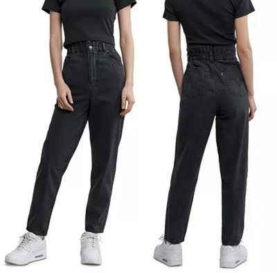 Levi's 80'S HIGH RISE PAPERBAG TAPER PANTS in Black 38417-0002 Size 00/24