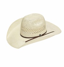ARIAT Cowboy Hat TWISTED Straw Ventilated Crown- 4.25" Brim BRICK CROWN Rodeo