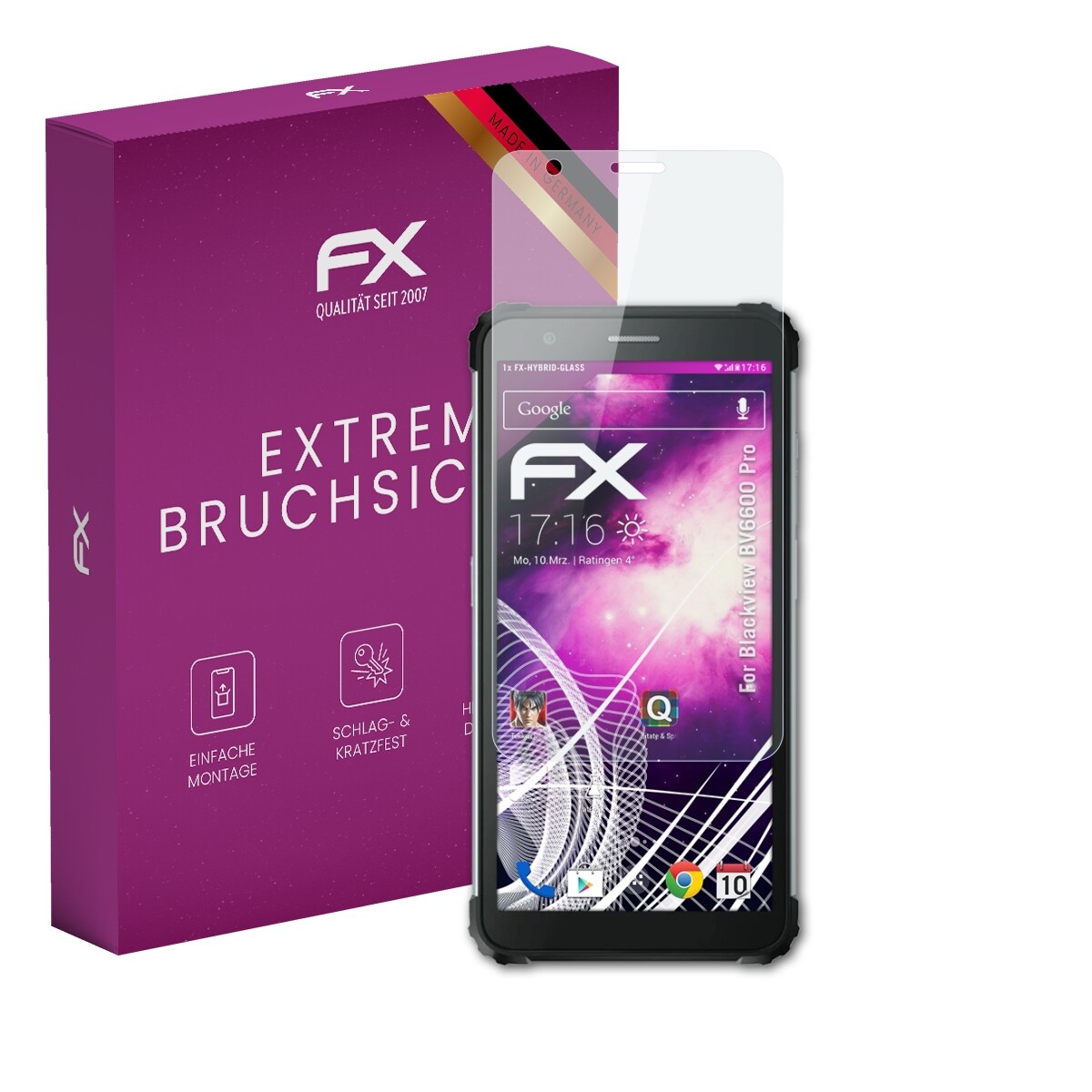 atFoliX Film Glass for Blackview BV9300 Pro 9H Protective Armor
