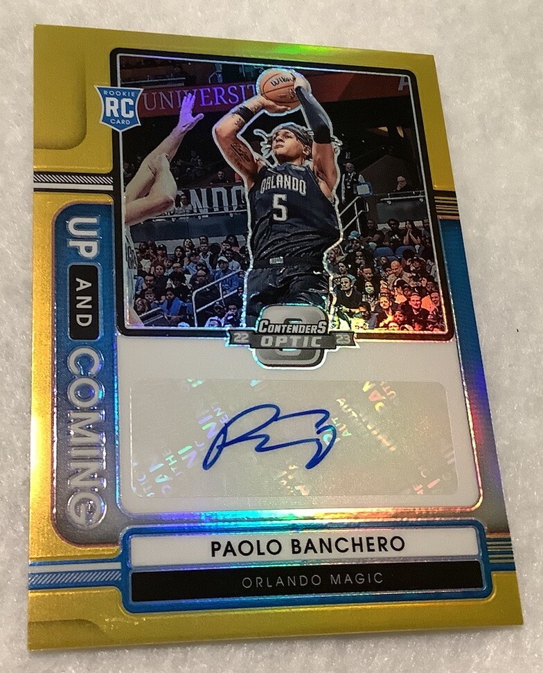 2022-23 Panini Contenders Optic Up And Coming Gold Paolo Banchero RC Auto /10