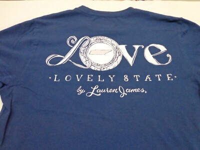 Lauren James Tennessee Lovely State Blue T Shirt Size Small