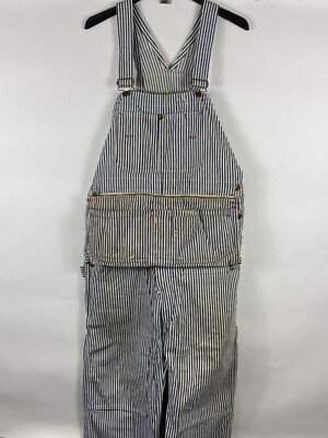 Vintage 60s Montgomery Ward Pinstripe Double-Knee Workwear Bib 