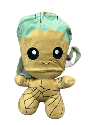 Marvel Guardians Of The Galaxy Groot Chibi Plush Backpack Small Zipper On Back