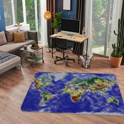 3D Atmospheric Air 863NAO World Map Non Slip Rug Mat Elegant Photo Carpet Fay