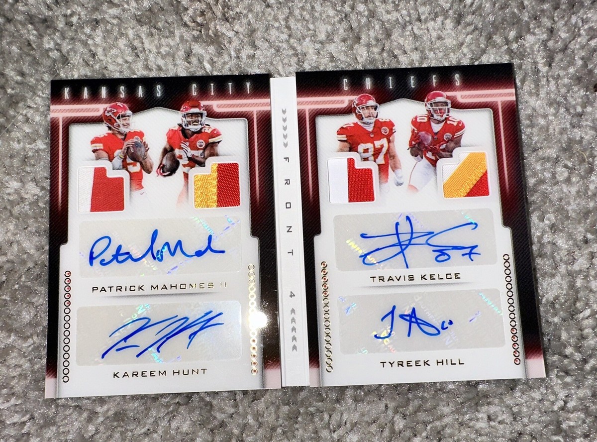 MAHOMES /KELCE /HILL /HUNT-KANSAS CITY CHIEFS QUAD Playbook AUTO