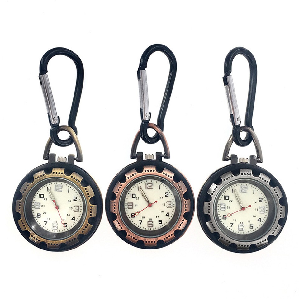 Clipon Backpack Buckle Carabiner Pocket Watch For Outdoor Hiking