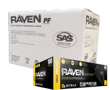 SAS RAVEN 66516 Powder-Free Black Nitrile Gloves CASE 10 BOXES SMALL