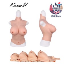 US Stock Silicone Breast Forms Halfbody Fake boobs For Crossdresser Transgender