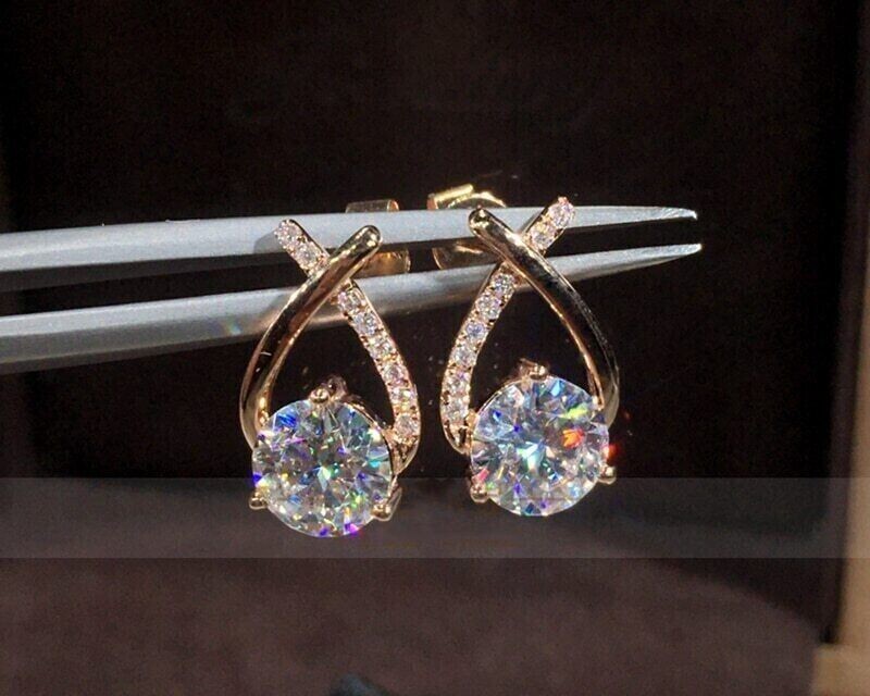 3.10Ct Round Lab Created Diamond Infinity Stud Earrings 14K