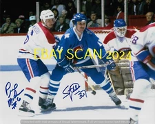 STEVE PENNEY & PIERRE MONDOU Defend NET vs QUEBEC Signed 8x10 Photo CANADIENS