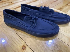 Sperry Top-Sider 2-Eye Twill Blue/ Gray Boat Shoes Men's Size 16 US