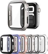 6 Pack Hard PC Case with Tempered Glass Screen Protector 44Mm for Apple Watch SE