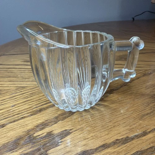 Vintage Jeannette Glass National Pattern Clear Depression Glass Creamer