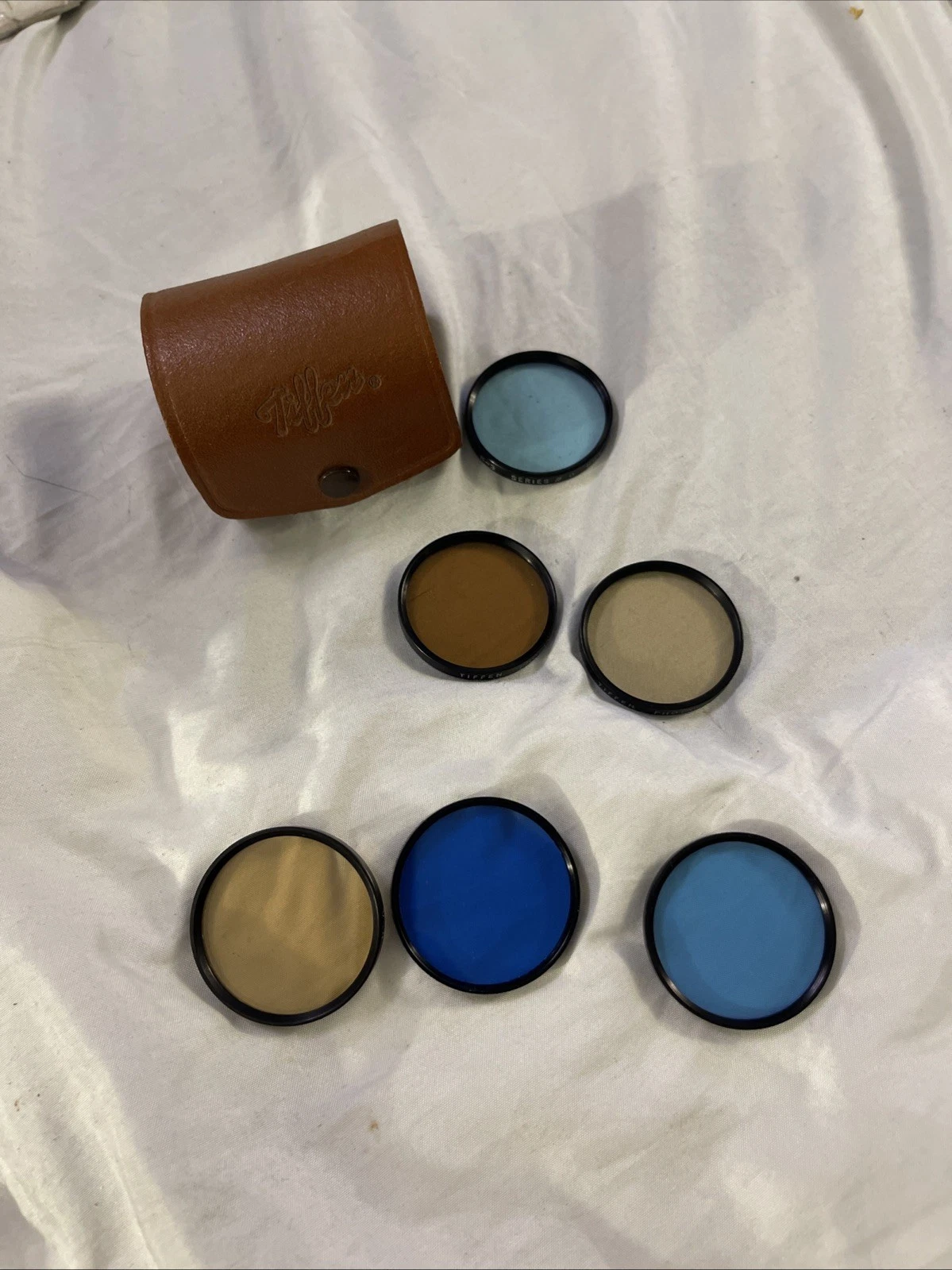 Vintage Tiffen Photar Series #6 Red & Blue Drop-In Filters Set of 6 New in Case