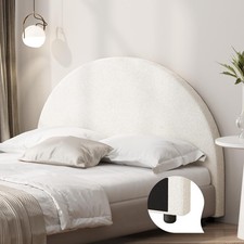 Oikiture Headboard Queen Double King Single Size Bed Head Bedhead White Boucle