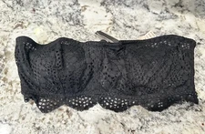 Victorias Secret Medium Bralette Black Strapless Underwire Back Closure