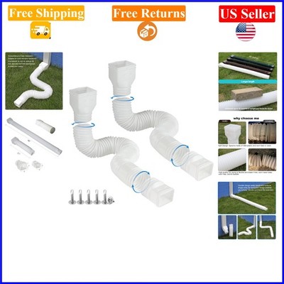 White 2-Pack Flexible Rain Gutter Extensions, Extendable up to 68 Inches