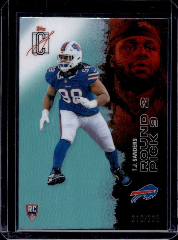 2025 Topps Signature Class T.J. Sanders Chrome Rookie RC Teal Refractor #/225