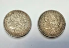 Lot of 2 1880 Morgan Silver Dollar coins  - 90% Silver