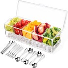 Ice Chilled Condiment Caddy Server Tray with Lid Bar Garnish Holder on Ice