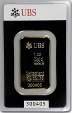 UBS Switzerland 1 oz .9999 Fine Gold KineBar - Certified & Sealed. 4299.00 per troy oz
