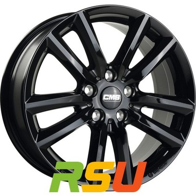 CMS C27 complete black gloss 6.5x16'' ET45 LK5 114.3 ML 60.1 Alufelgen 16 Zoll