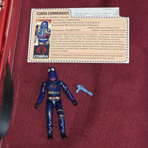 Vintage GI Joe Cobra Commander v2 3.75" Figure With File Card 1984 Hasbro ARAH
