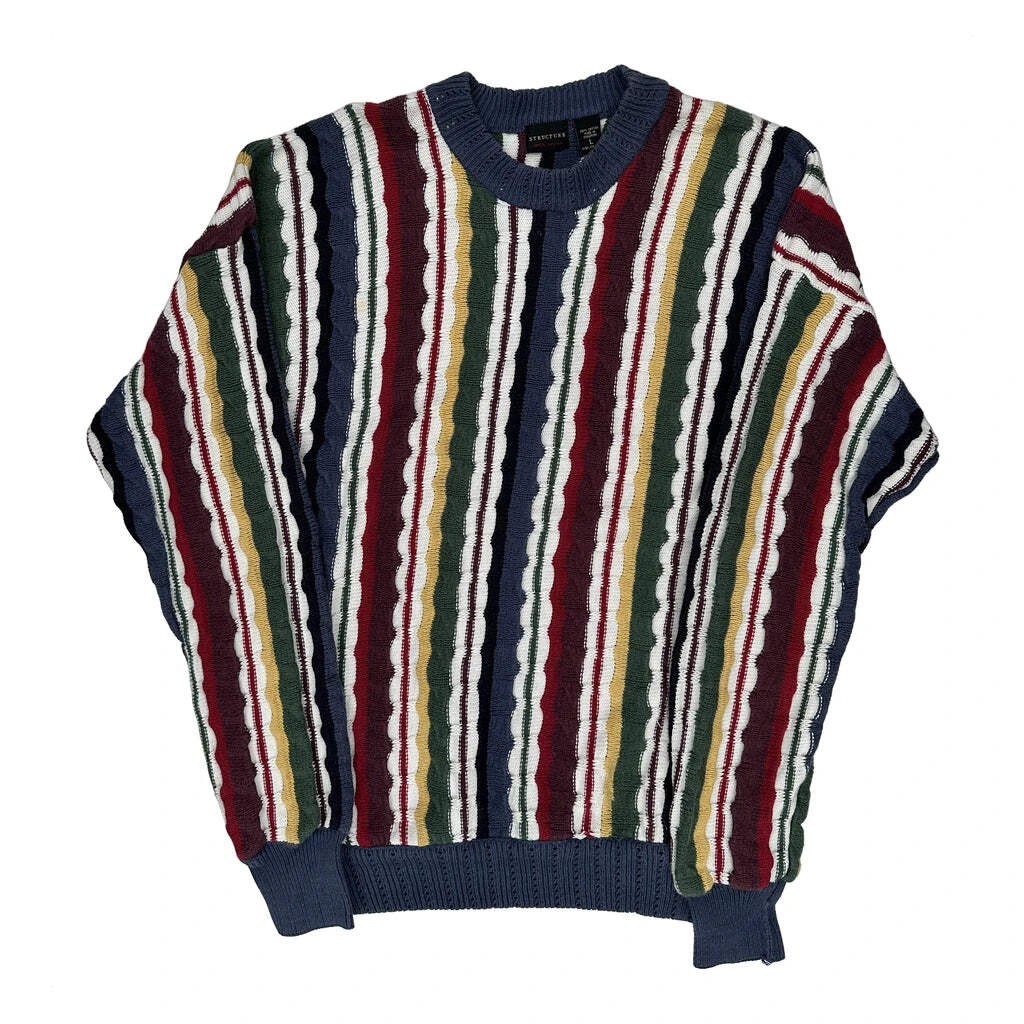 Structure Striped Sweater - Large Multicoloured C… - image 1