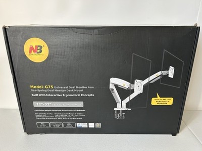 NB North Bayou Universal Dual 22-32'' Monitor Stand Swivel Arm Desk Mount G75-W