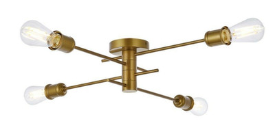 Flush Mount Light Fixture Brass Color Living Dining Room Kitchen Bedroom Hallway