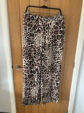 Pantalone raso nuovo con etichette ZARA leopardato stampa animalier taglia L