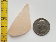 GENUINE BEACH SEA GLASS SURF TUMBLED PINK ROSE CARNATION FROSTED PENDANT RARE V1