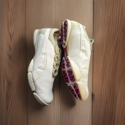 Puma Women's Ignite Blaze Pro Golf Shoes White Silver Leather Spiked Cleats 8.5
