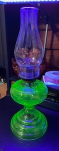 Uranium Glass Oil Lamp