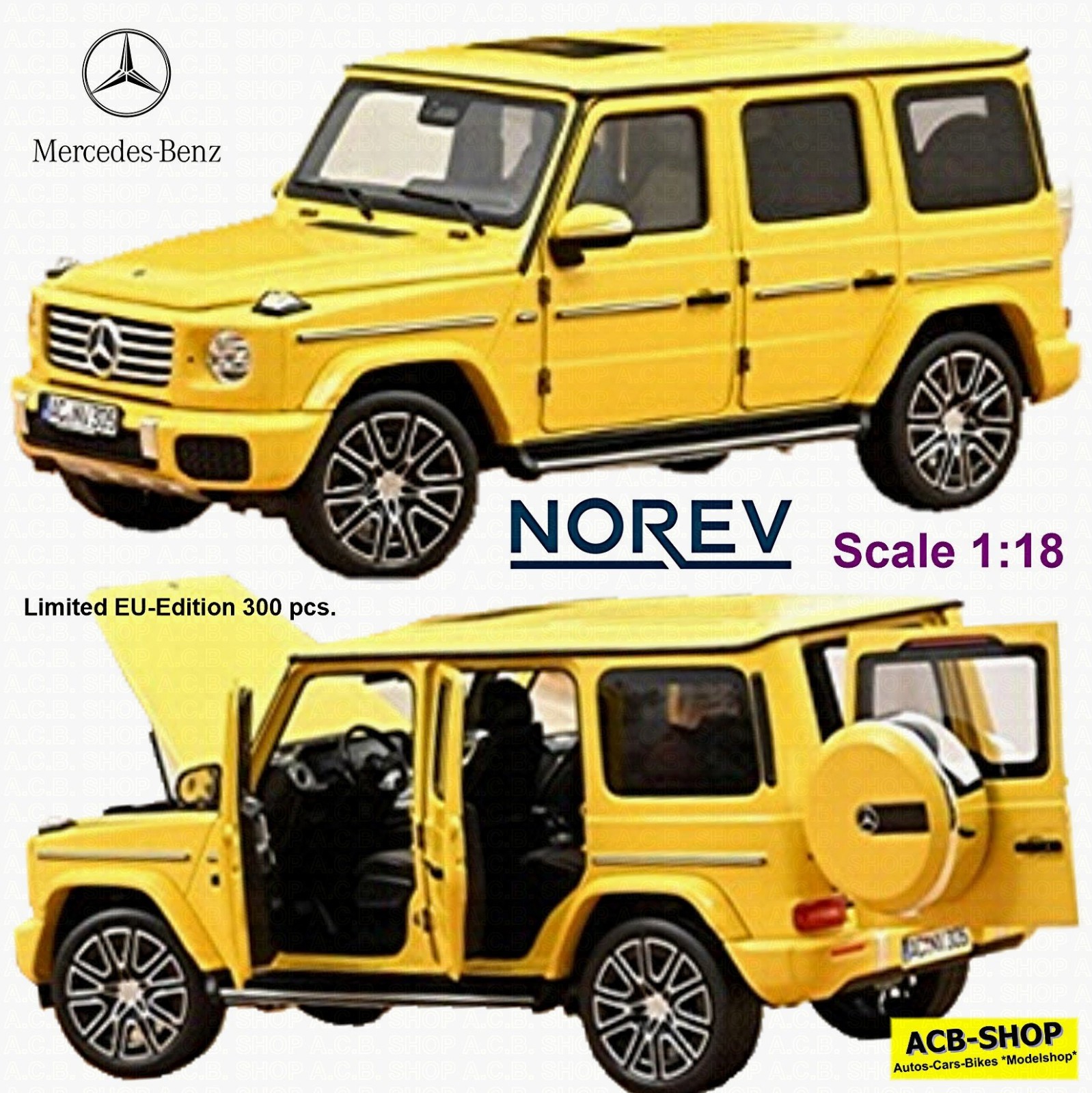 Mercedes-Benz G-Class 2024 W 465 Sun Yellow 1:18 Norev 183038