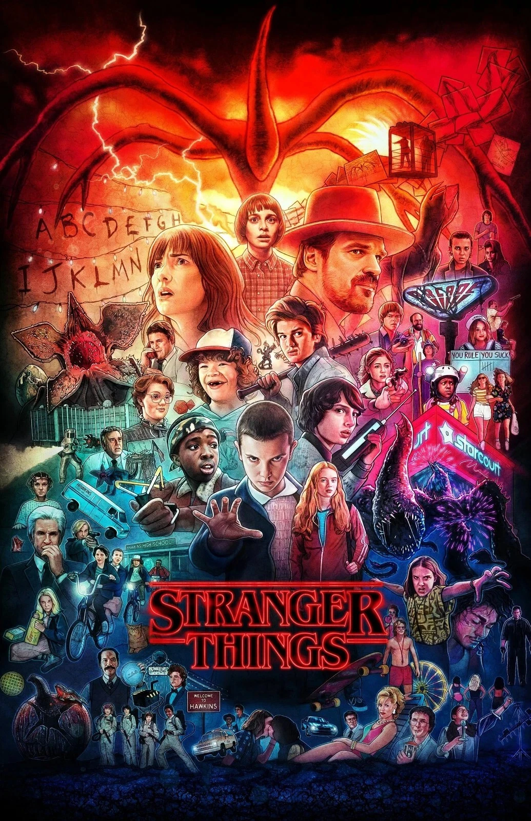 Stranger Things Glossy Poster Home Decor
