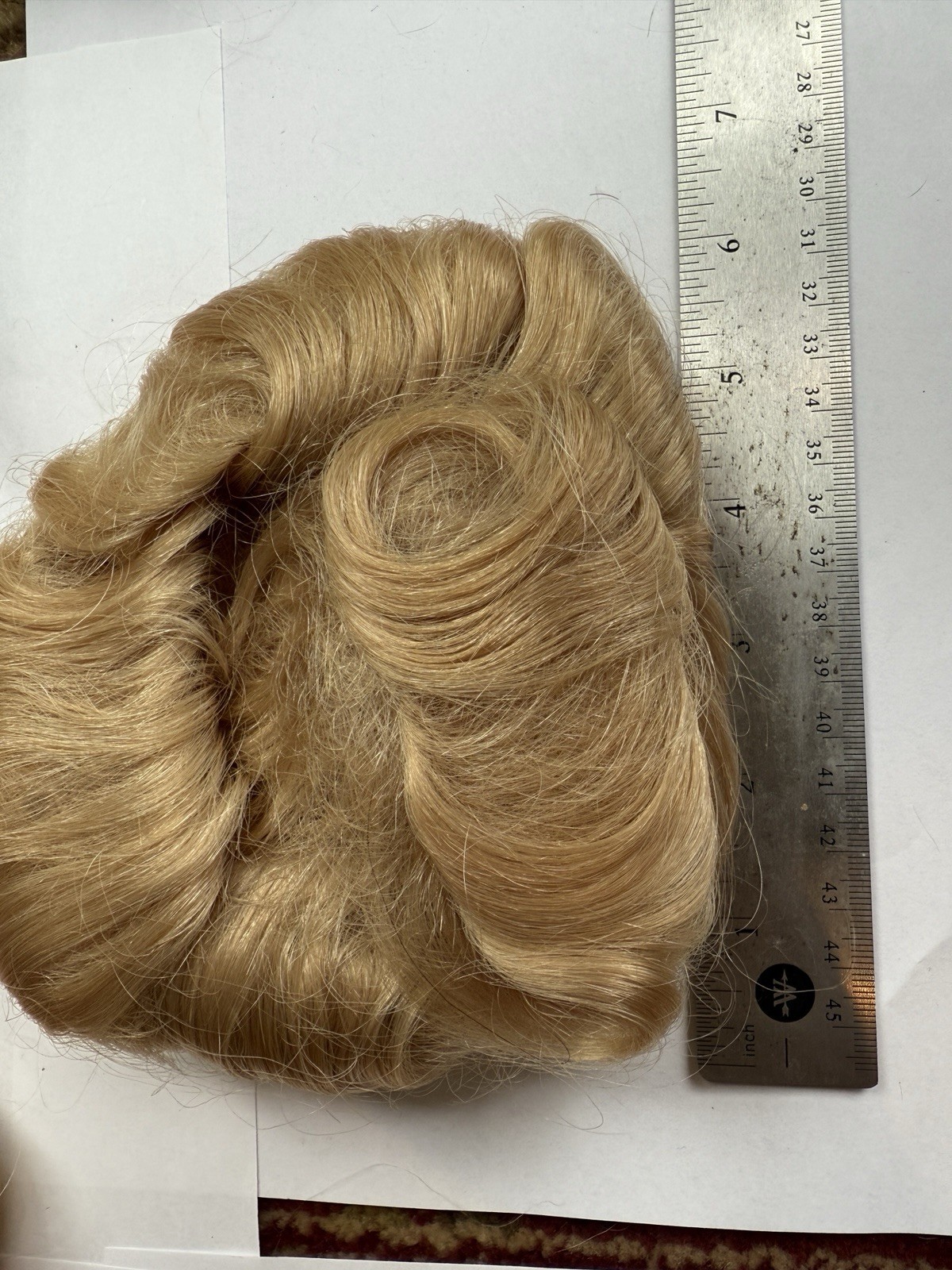 100% Human Hair Wiglet Thick Golden Blond Back Curly Back Extention Claw Large  