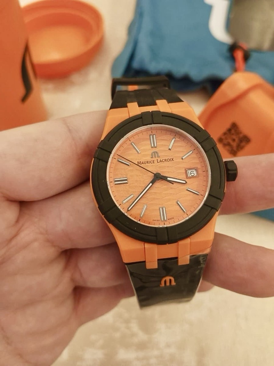 🟠⚫ Maurice Lacroix AI2008-50050-300-0 Aikon #tide Watch + Cup +